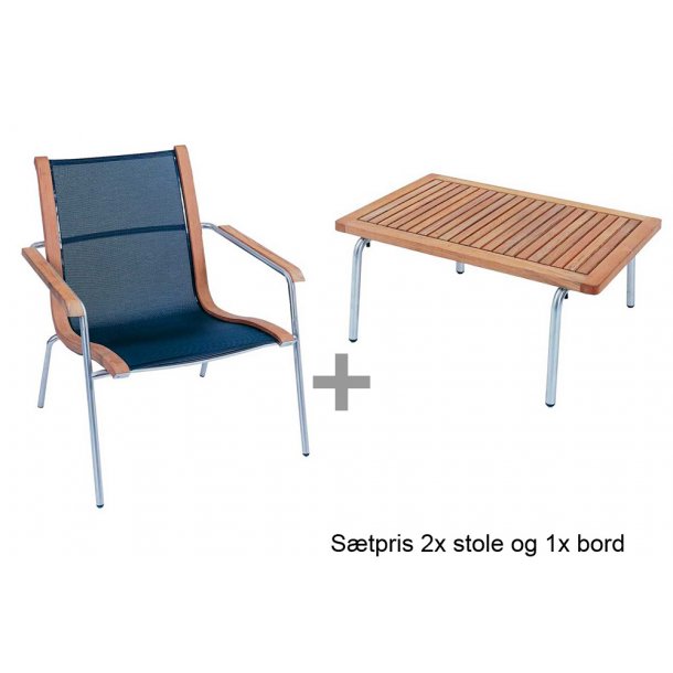 2x S'Line Relax stol og 1x S'Line sofabord